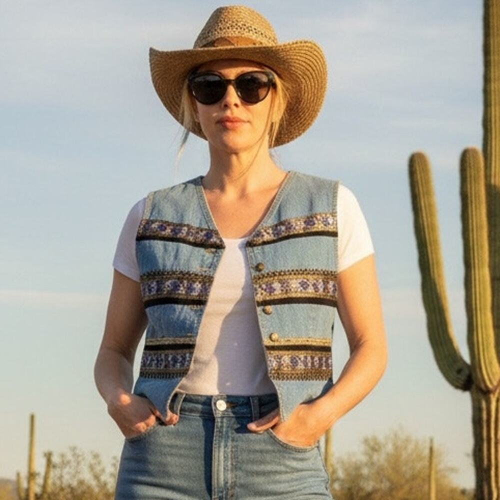 Vintage 90’s Liz Claiborne western style denim vest